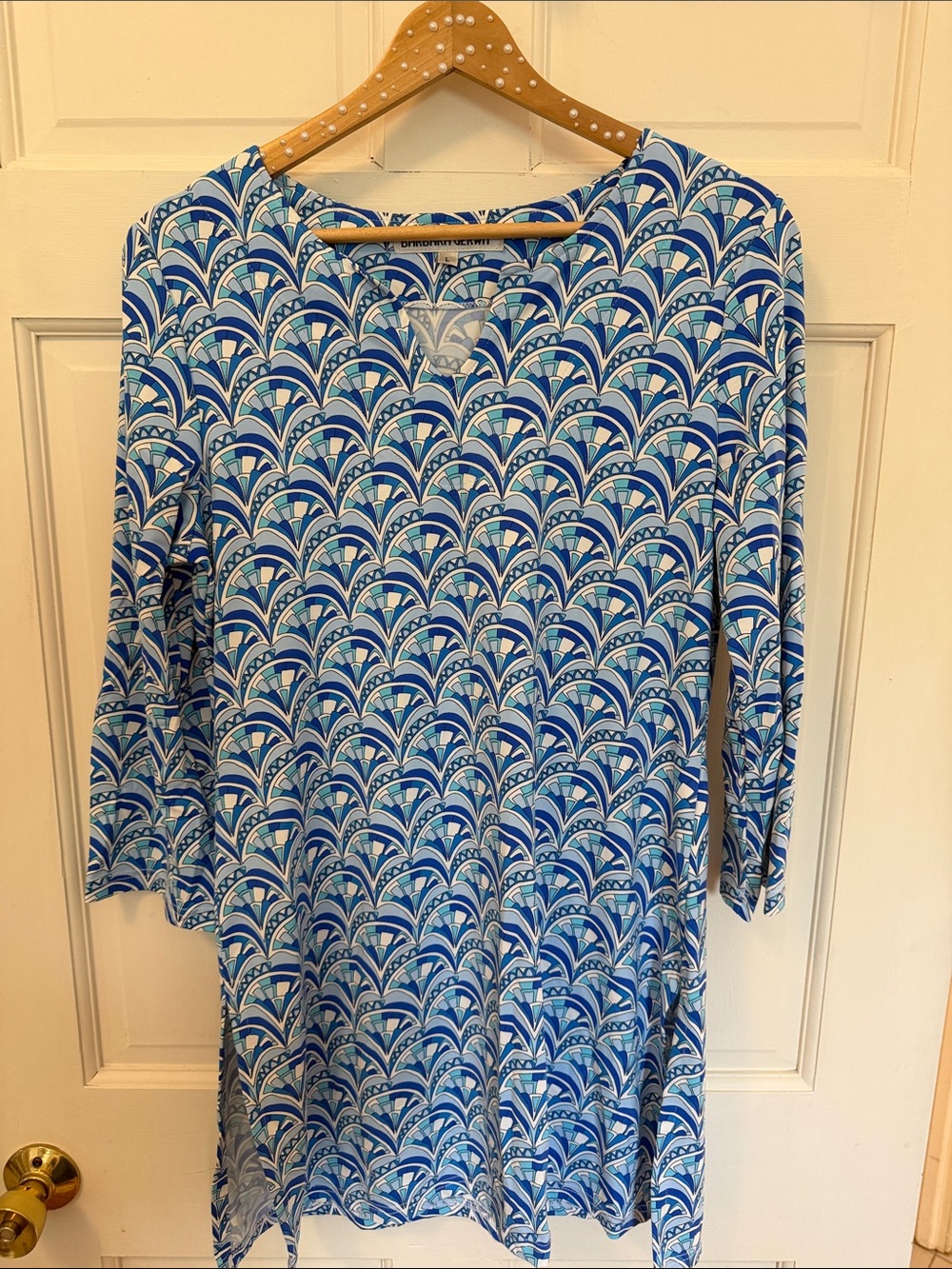 Women's Blue Patterned Mini Dress